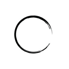 Vector grunge circle, grunge round shape, grunge banner - Color circle brush stroke with black color isolated on white background