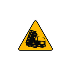 Dump truck / dumptruck or dumper truck flat vector icon for apps and websites