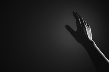 Black and white prayer hands