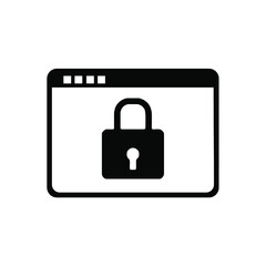 Secure confidential files folder with paper documents access and private lock vector flat icon, permission concept, privacy protection locked or secret data icon