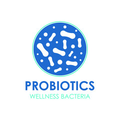 Contains probiotics vector icon label