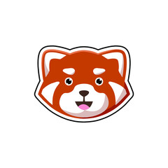 Vector of red panda head design on white background. Wild Animals. Easy editable layered vector illustration