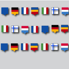 Fototapeta na wymiar flag design of different countries
