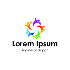 people family together human unity logo vector icon