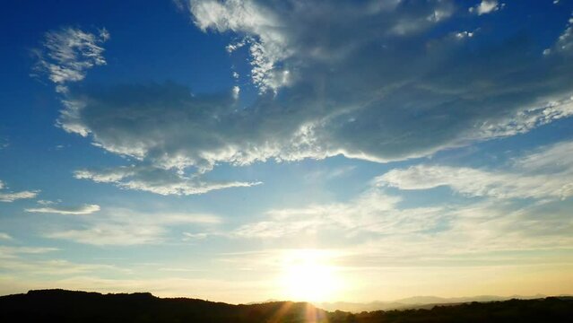 夕暮れのタイムラプス