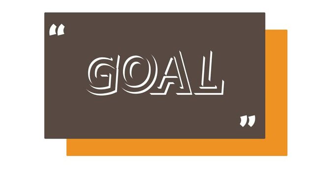 Animated retro, vintage ribbon with the text Goal. 
