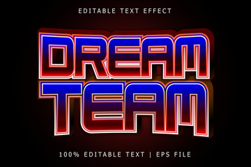 Dream Team Editable Text Effect 3 Dimension Emboss Modern Style