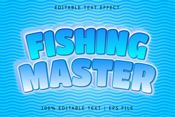 Fishing Master Editable Text Effect 3 Dimension Emboss Modern Style