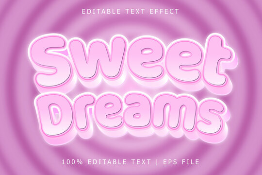 Sweet Dreams Editable Text Effect 3 Dimension Emboss Modern Style