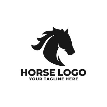 Horse simple flat logo vector