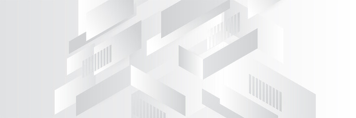 Fototapeta premium Modern elegant white gray banner background with creative design and shiny lines