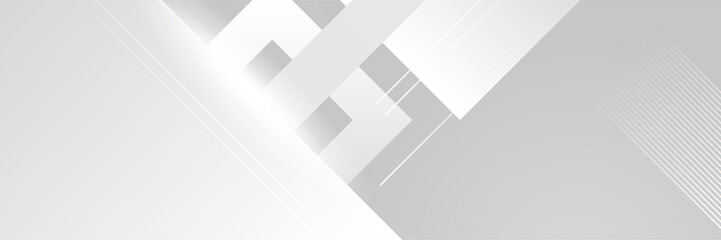 Modern elegant white gray banner background with creative design and shiny lines