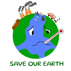 Save our earth campaign graphic vector design for poster, cards, and social media post