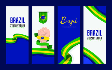 Brazil waving flag.  Independence day celebrations design template