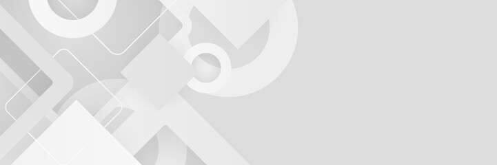 Minimal geometric white light banner background abstract design. Vector abstract graphic design banner pattern background template.