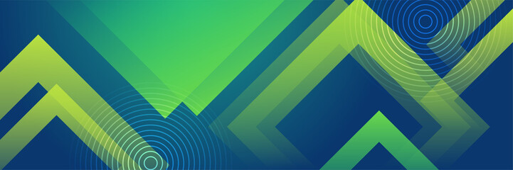 Abstract geometric pattern shapes style design modern green and blue banner background