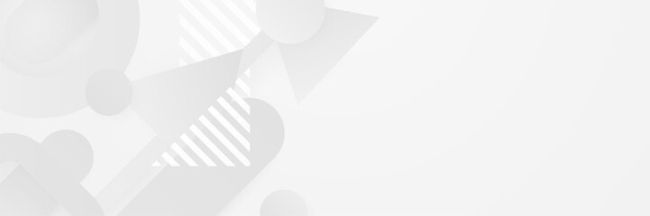 Minimal geometric white light banner background abstract design. Vector abstract graphic design banner pattern background template.