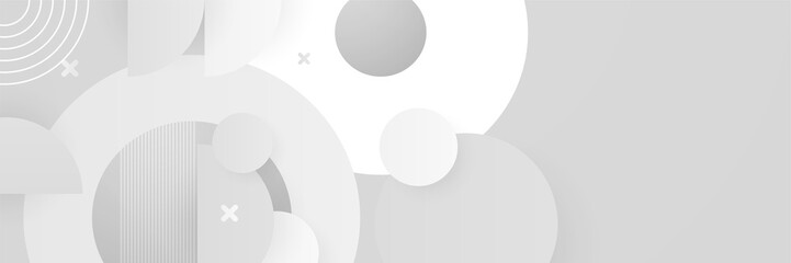 Minimal geometric white light banner background abstract design. Vector abstract graphic design banner pattern background template.