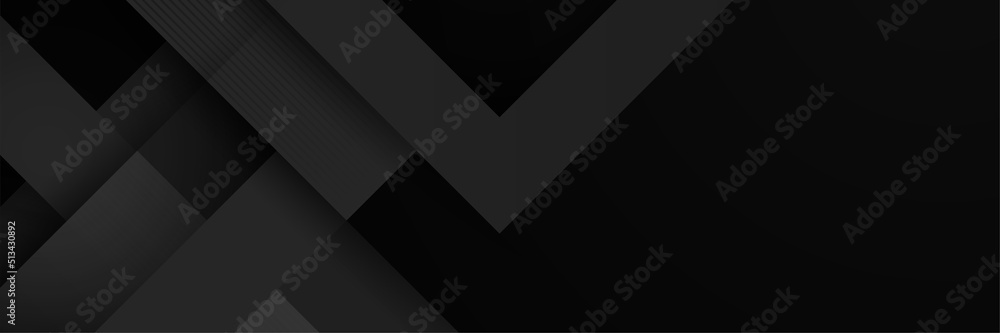 Poster black abstract banner background. dark deep black dynamic vector background with diagonal lines. mod