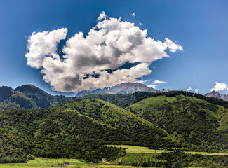 landscape with mountains and sky