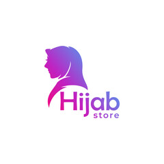 Hijab store logo design vector