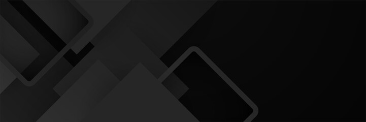 Obraz premium Black abstract banner background. Dark deep black dynamic vector background with diagonal lines. Modern creative premium gradient. 3d cover of business presentation banner with geometric element