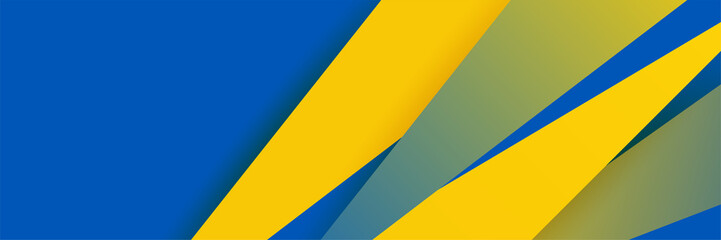Modern blue and yellow abstract banner background. Blue background with orange and yellow color composition in abstract. Abstract backgrounds with a combination of lines and circle dots square waves