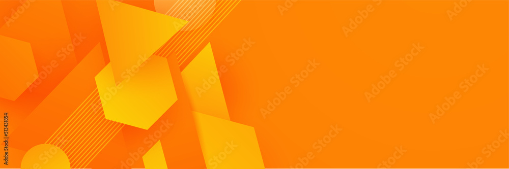 Poster abstract minimal orange banner background with geometric creative and minimal gradient concepts, for
