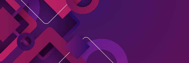 Abstract blue purple banner background with geometric panel element shapes. Abstract composition vector illustration