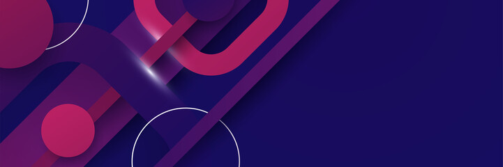 Abstract blue purple banner background with geometric panel element shapes. Abstract composition vector illustration