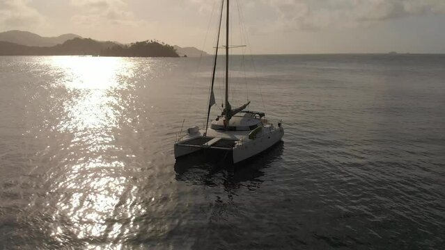 Catamaran Sunset Colon Drone