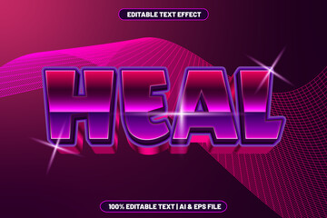 Heal editable text effect retro style