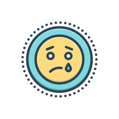 Color illustration icon for tear weep