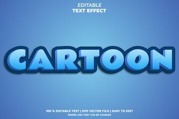 Blue cartoon text style with dotted, editable text effect template vector illustration