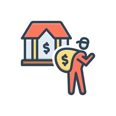 Color illustration icon for rob marauding