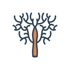 Color illustration icon for bare