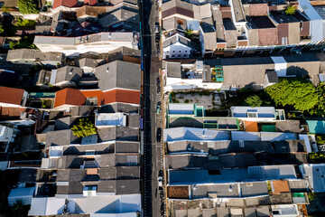 aerial view of city in thailand with drone. Phuket