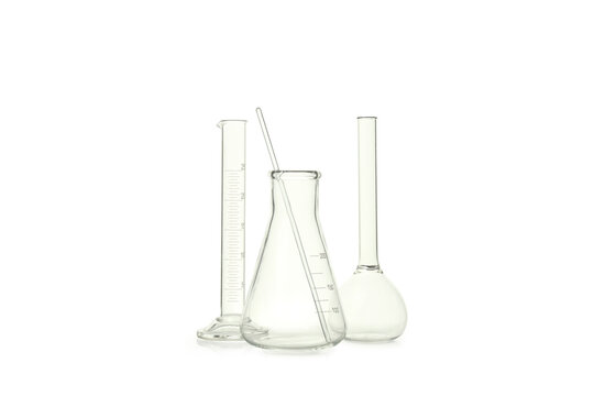 Concept of laboratory accessories, isolated on white background