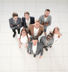 top view.a group of successful young people