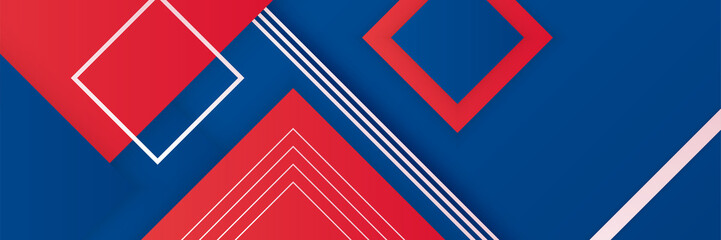 Blue red abstract banner background with stripes lines and geometric element shapes design. Abstract red blue background vector illustration