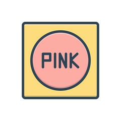 Color illustration icon for pink