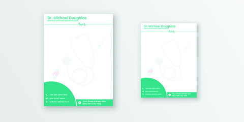 Fototapeta na wymiar Doctors business letterhead pad template