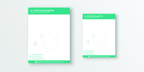Doctors business letterhead pad template © vectmask