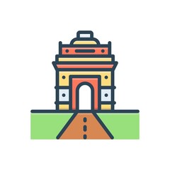 Color illustration icon for delhi