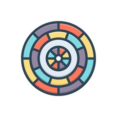 Color illustration icon for bet chance - obrazy, fototapety, plakaty