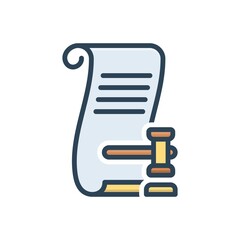 Color illustration icon for lawsuit
