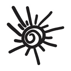 Abstract sun shape, vector modern and contemporary design art element for poster, wall art and print collections in a glyph illustration