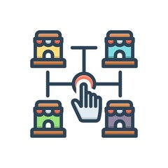 Naklejka premium Color illustration icon for franchise