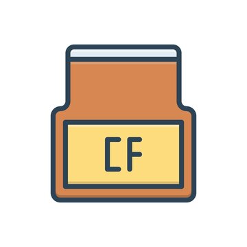 recommend clip art: Color illustration icon for cf alphabet