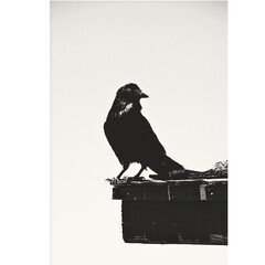 silhouette of a raven
